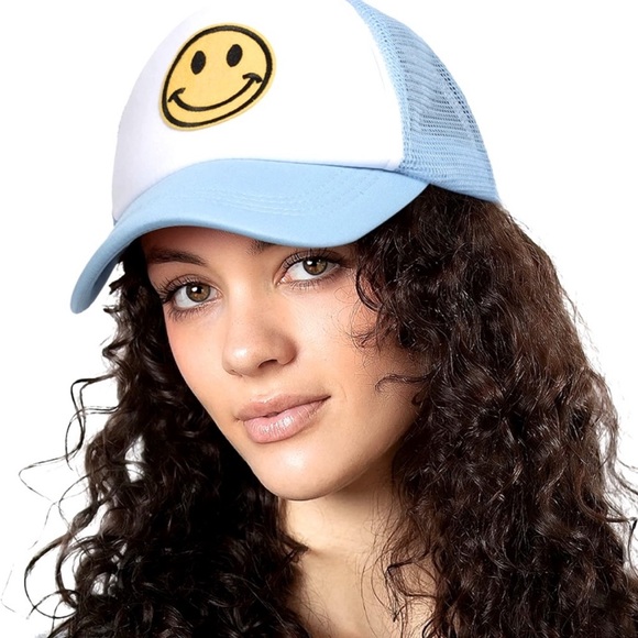 Smiley Trucker Hat - Blue - Picture 3 of 3